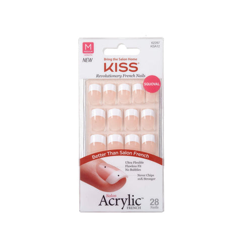 Kiss Salon Acrylic French Kit Rumour Mill (Medium Length) (6 Pack)