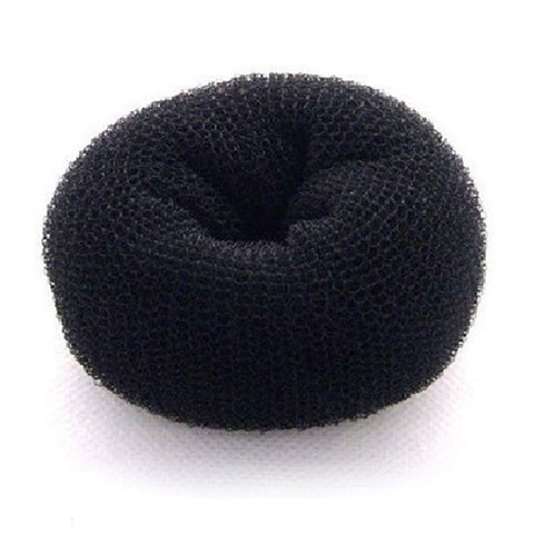 Beaute Galleria Hair Donut Bun Maker Ring Style Mesh Chignon Ballet Sock Bun (Mini, Black)