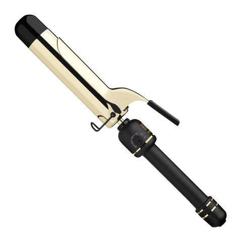HOT TOOLS New & Improved 24K Gold Professional Curling Iron with 1.5" Extended Cylinder and Clip for Loose Curls | 24K Gold Technology for Lasting Results & Cylinder Plus L
