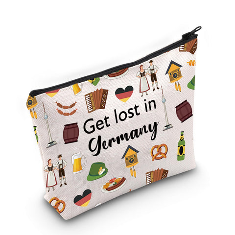 Germany Travel Gift Germany Makeup Zipper Pouch for Germany Traveler Gift Welcome to Germany Gift, Germany bag