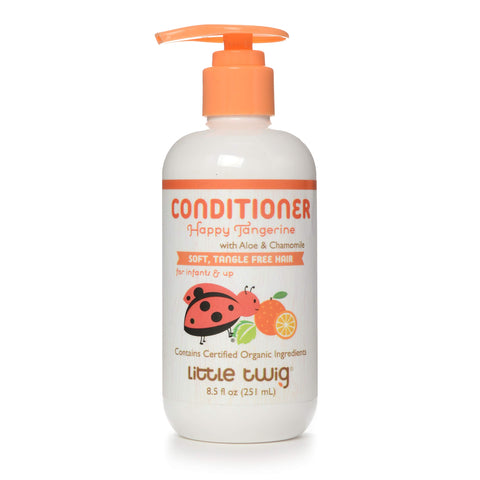 Little Twig All Natural, Hypoallergenic Conditioning Detangler with an Organic Blend of Tangerine, Lemon, and Rosemary, Happy Tangerine Scent, 8.5 Fluid Oz