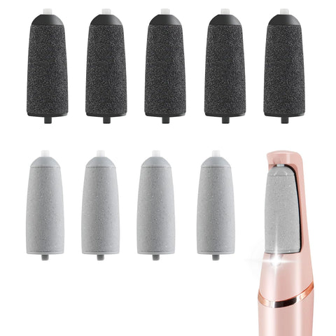 Haootadiy Pedicures Replacement Heads for Flawless Pedi, Electric Tool Foot File, Pedi Replacement Roller Head, Diamond Crystal, 9 Count