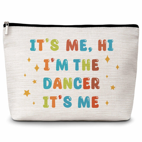 Eyouyeqi Dancer Makeup Bag, I'm The Dance Cosmetic Bags, Ballet Dancer Makeup Zipper Pouch Bag, Dance Lover Inspired Gift, Appreciation Dancer Gifts For Women Girls, 08, White