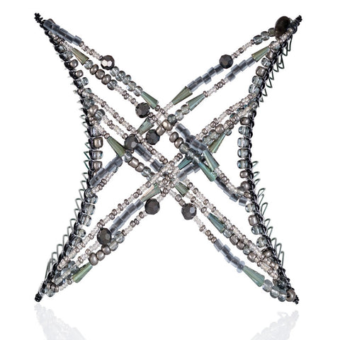 Original Non-Slip Hair Clip for Thick, Wavy, Naturally Curly Hair - Put Your Hair Up in Seconds with No Damage, Creases, or Pain - Comfy UpDo, Ponytail, French Twist, Bun (Large, Silver Shimmering Be