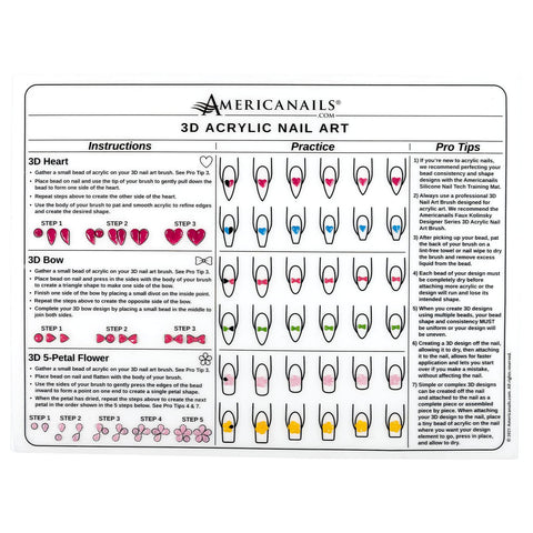 Americanails Silicone 3D Acrylic Nail Art Training Mat