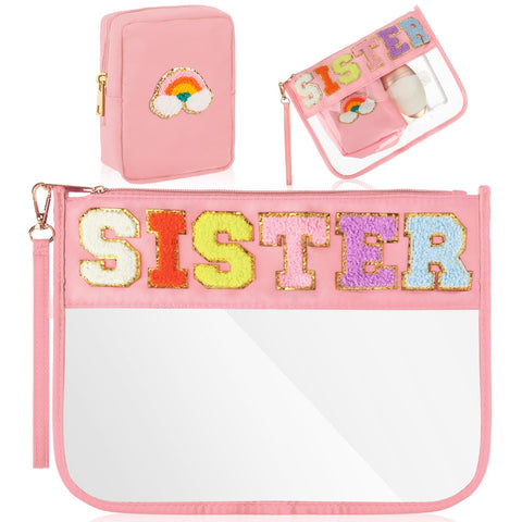 Hillban 2 Pcs Makeup Bag, As the Picture Shown, Sister Theme