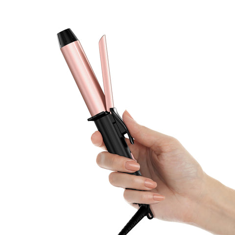 FARERY Mini 1 Inch Barrel Ceramic Travel Curling Iron with Keratin & Argan Oil Infuse, Dual Voltage, Portable Size, Worldwide Use