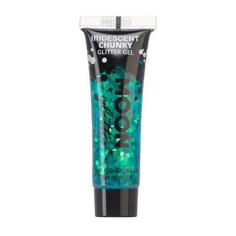 Iridescent Chunky Face & Body Glitter Gel by Moon Glitter - 12ml - Green - Glitter Face Paint