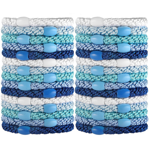Thick Hair Ties, Funtopia 30 Pcs High Elastic Hair Bands Ropes Ponytail Holders Sports Hair Ties for Thick Hair & Extra Thick Hair, No Crease No Damage Soft Hair Elastics