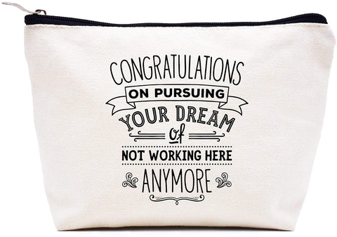 LIBIHUA Retirement Gift-Coworeker Gift-Makeup Bag Cosmetic Bag Travel Pouch, 61-congratulations on pursuing, 9.8 ? W x 7? H x 2.7? Bottom, 261-congratulations on Pursuing