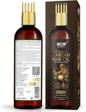 WOW Skin Science Moroccan Argan Hair Oil - With COMB APPLICATOR - No Mineral Oil & Silicones - 200mL