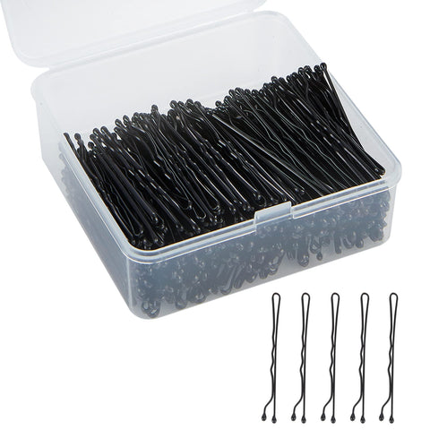 Black Bobby Pins 400PCS Hair Bobby Pins for Women, Bun Pins for Thick Hair Thin hair and All Hair Types, Hair Pins with Case, 1.97 inch