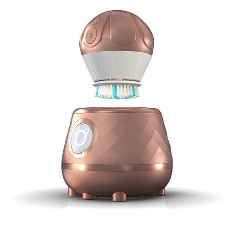 TAO Clean Aura Clean Orbital Facial Cleansing Brush & Cleaning Station, Rose Gold (Limited Edition)