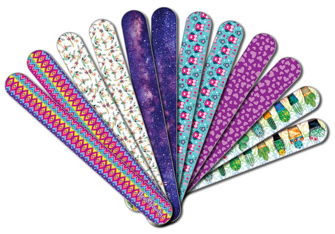 New8Beauty Emery Board Colorful (24-Pack) - For Manicure Pedicure - Keep Your Fingernails and Toenails in Tip-top Shape - Great Stocking Stuffers