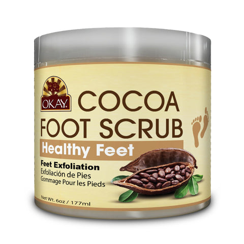 OKAY All Natural Cocoa Butter Foot Scrub, 6 Ounce