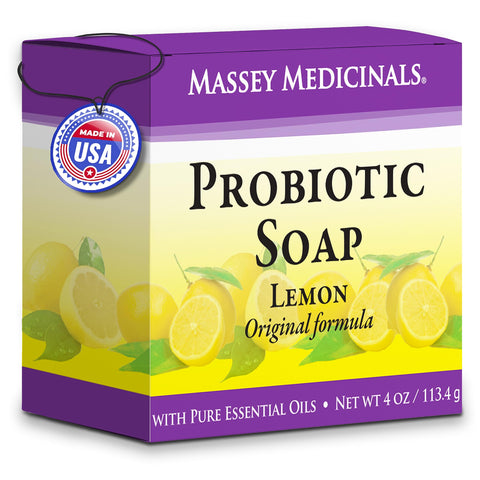 Masseyâ€™s CF 100% Natural Probiotic Soap - Powerful Tea Tree and Lemon Body Soap - 4oz Lemon Scent
