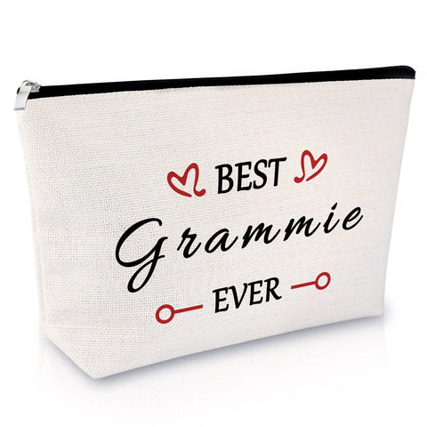 Grammy Gifts Makeup Bag Grandma Gift from Granddaughter Grandson Best Grammie Ever Cosmetic Bag Thank You Gift for Grandmother Nana Valentines Day Mothers Day Gift Travel Cosmetic Pouch Toiletry Pouch
