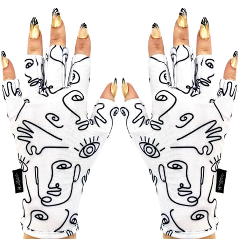 ManiGlovz - The Original UPF 50+ UV/LED Protective Gloves for Gel Manicures, Sun Protection Fingerless Gloves-Shield Skin from The Sun and Nail Lamp- P.Casso