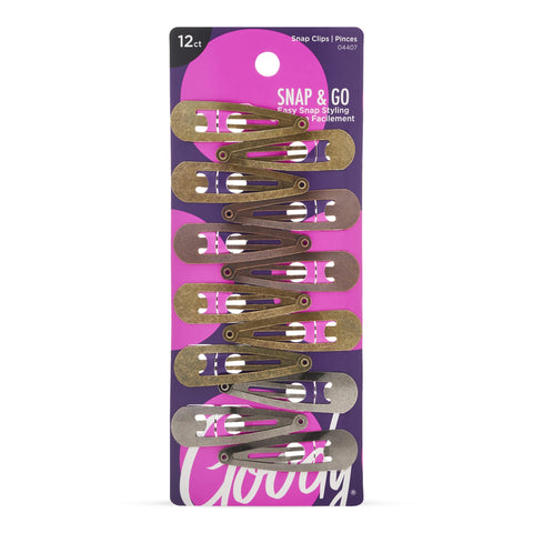 Goody Women's Classics Metal Contour Clips, 0.13 Inch, 12 Count