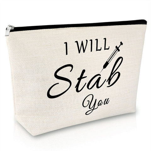 Sfodiary Nurse Appreciation Gift Makeup Bag Nurse Practitioner Gifts Birthday Gift for Women Graduation Gift for Nursing Student Cosmetic Bag, White-Nurse Gifts Makeup Bag