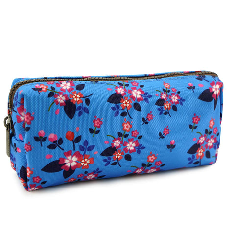 LParkin Floral Zipper Pouch Pencil Case Flower Students Canvas Pen Bag Stationary Makeup Cosmetic (Floral)