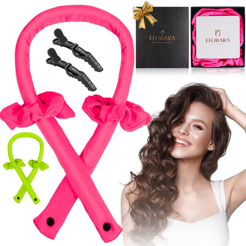 Elobara Heatless Hair Curler Set - Effortless Overnight Curls with Heatless Curls Headband - Achieve Stunning Heatless Curls without Heat with our Heatless Curling Rod Headband