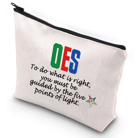 G2TUP OES Eastern Star Cosmetic Bag for Women Five-Pointed Star Sisterhood Accessories Pouch (Five-Pointed Star)