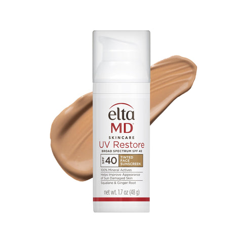 EltaMD UV Restore Tinted Anti-Aging Face Sunscreen Broad-Spectrum SPF 40, Mineral Sunscreen Moisturizer to Improve Sun Damaged Skin, Oil Free, Fragrance Free, Non Greasy,2 fl. oz.