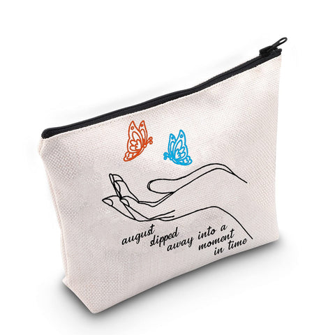 TOBGBE Album Makeup Bag Singer Fans Music Lover Gift Song Lyrics Gift Album Inspired Gift, Off white, August Slipped Away