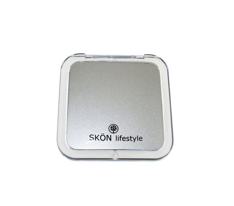 Skn Lifestyle Missy, Stylish 15 X Personal Compact Glass Mirror Powerful 15 X Magnification And Traditional Mirror, Complete 180 Degree Opening, Effortless Magnetic Open And Close Metallic Silver