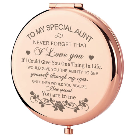 GAOLZIUY Rose Gold Compact Mirror, 2.5" Diameter, Tabletop Mount, Personal Makeup Mirror, Luxury Contemporary, Mother's Day Gift