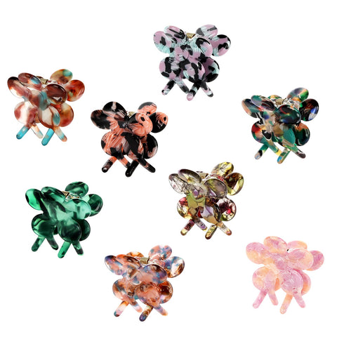 Cobahom 8 Pack Hair Clips Flower Hair Clips Mini Hair Clips Vintage Hair Claw Clips Cellulose Acetate Jaw Clamps for Thin Hair Styling Accessories No-Slip Hair Clip for Women 1.26 Inch Claw Clips