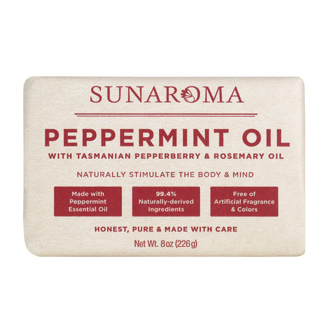 Sunaroma Peppermint Oil W/ Tasmanian Pepperberry and Alpine Rose Soap (8 Ounce)
