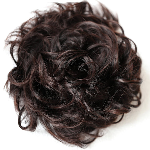 Prettyshop Hairpiece Dark Brown Mix # 1T33B Hw27: Prettyshop Xxxl Hairpiece Hair Wrap Scrunchie Scrunchy Updos, Voluminous, Curly Messy Bun, Dark Brown Mix # 1T33B Hw27