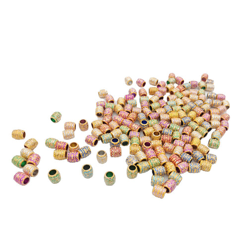 Flosius 100 PCS Hair Tube Beads Acrylic Dread Lock DIY Braiding Hair Jewelry for Women Braids Small Colorful Tube Barrel Beads Hair Accessories Mixed Colors Braiding Hair Decoration