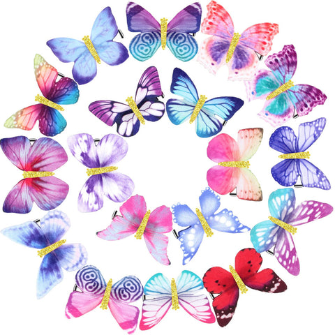 18 Pieces Butterfly Hair Clips Glitter Barrettes Butterfly Snap Hair Clips for Teens Women Hair Accessoriesï¼ˆRetro Stylesï¼‰