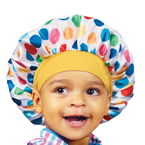 Red by Kiss Toddler Satin Bonnet Sleep Caps Hair Wraps Hair Bonnet, Multi Color, One Size