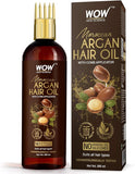 WOW Skin Science Moroccan Argan Hair Oil - With COMB APPLICATOR - No Mineral Oil & Silicones - 200mL