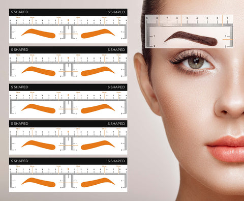The Perfect Brow Stencil Individual Styles Eyebrow Stencils Eyebrows Shape Reusable Makeup Stencils & templates (S Shaped Arch)