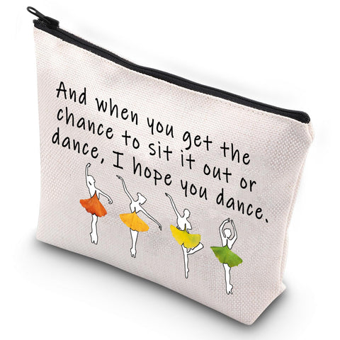 G2TUP Ballet Girl Make Up Cosmetic Bag Dancer Gifts for Women Girls Motivational Quote Gift for Dance Team (Dancing Make Up Bag)