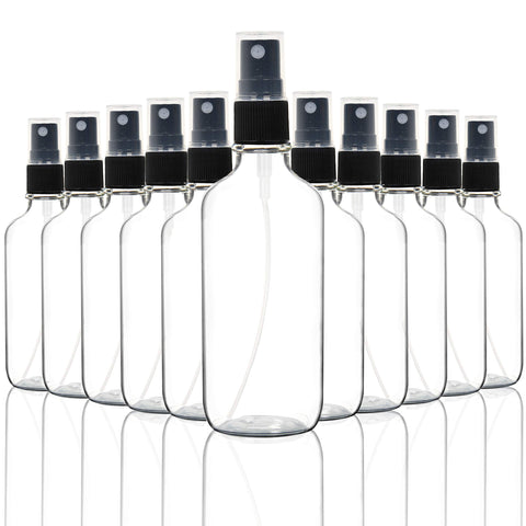 Youngever 10 Pack Empty Clear Glass Spray Bottles, 4 Ounce Refillable Container for Essential Oils, Cleaning Products, or Aroma