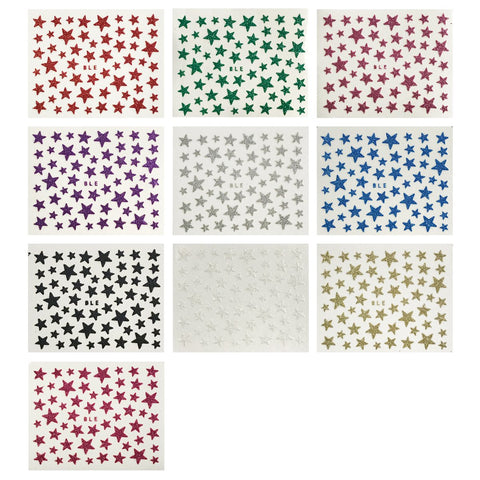 Allydrew Glitter Stars Decorative Nail Stickers (10 Sheets)
