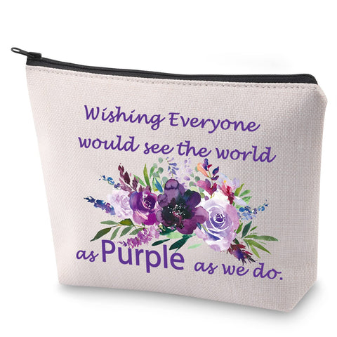 Purple Quote Makeup Bag Purple Lover Gift Wishing Everyone Would See The World As Purple As We Do Cosmetic Bag Purple Fans Gift, As Purple As We Do