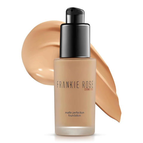 Frankie Rose Cosmetics Matte Perfection Foundation for Dry, Sensitive, Combination, Normal or Oily Skin â€“ Full Coverage, Long lasting, Lightweight, Hydrating - Flawless Complexion - Neutral