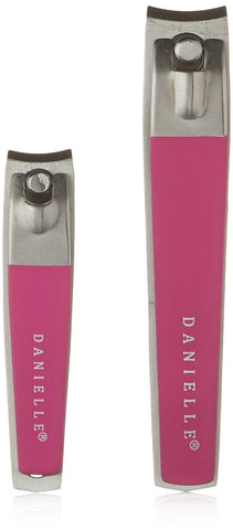 Danielle Creations Soft Touch Stainless Steel Duo Nail Clippers Set, Pink