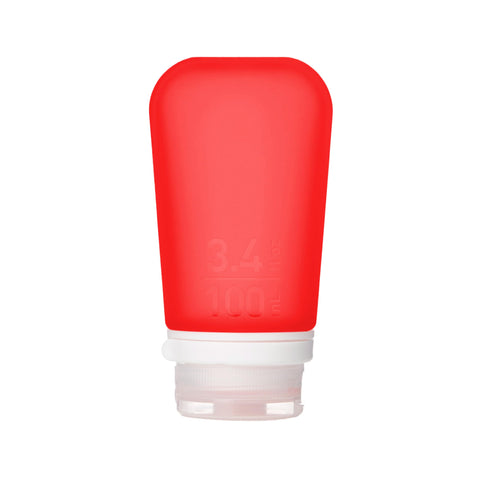 humangear Gotoob+ Silicone Travel Bottle with Locking Cap, Large (3.4oz), Red