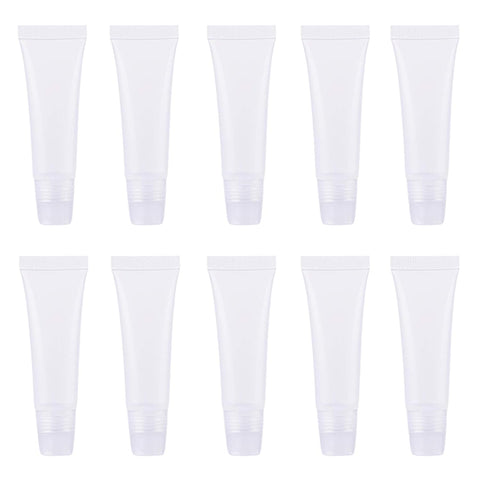30 Pcs : Wowlife 8ml Mini Clear Empty Lip Gloss Balm Container Soft Tubes Makeup Box (30 Pcs)