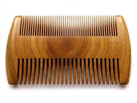 Myhsmooth Gs Sm Nf Handmade Natural Green Sandalwood No Static Comb Pocket Comb (Beard) With Aromatic Scent For Long And Short Beards Perfect Mustache Comb(4.1" Two Sides)