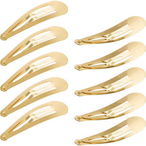 Gold: Hotop 50 Pack Snap Hair Clips Hair Barrettes For Kids, Girls And Women, 50 Mm (Gold)
