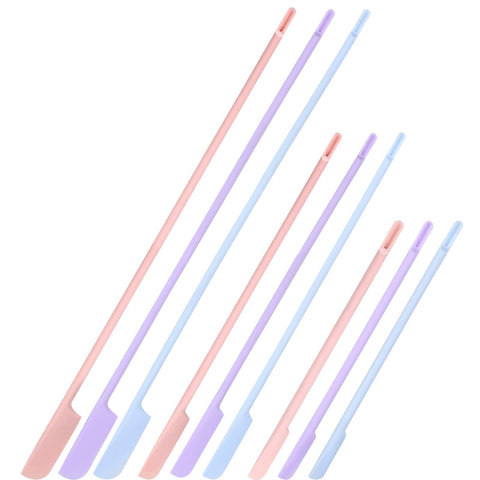 Boao 9 Piece Set Silicone Spatula Set - Pink, Purple and Blue - 3 Sizes (12.6 x 3.15 inches) - BPA Free - Dishwasher Safe - Arc Shape - FOOD_SPATULA